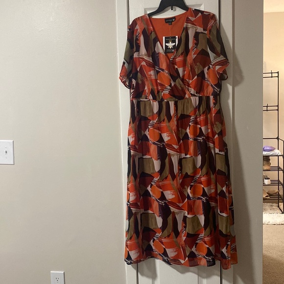 NWT Anthony Originals Printed Chiffon Midi Dress - 826-218 - Size 1X - Picture 3 of 6